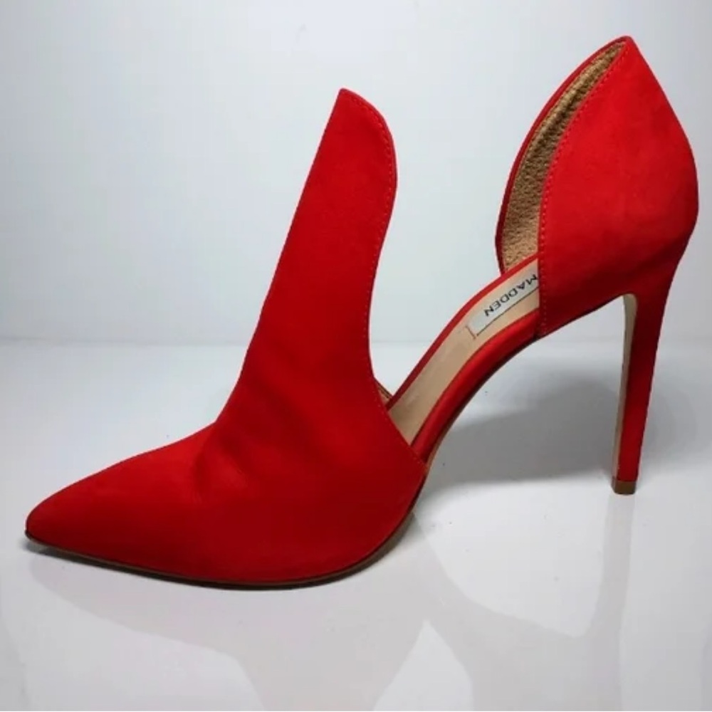 Steve Madden Dolly Red Suede Heels Pumps Sz 9